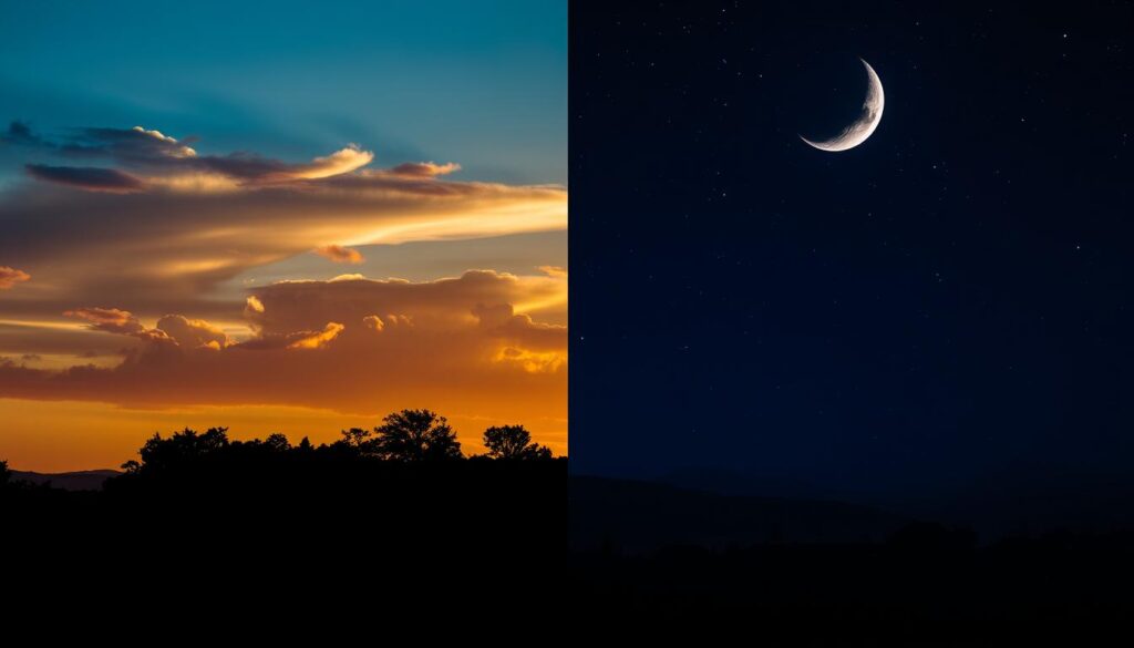 Evening and Night Time Comparison