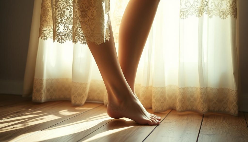 Superstition féminine sur les démangeaisons du pied gauche