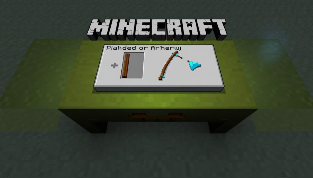 Сделать лук и стрелы в Minecraft