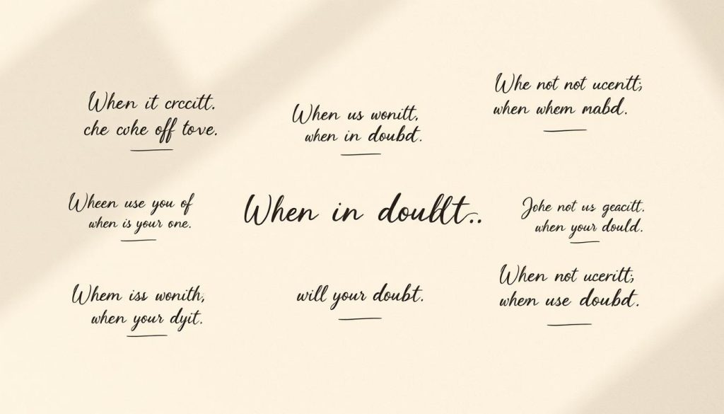 When In Doubt
