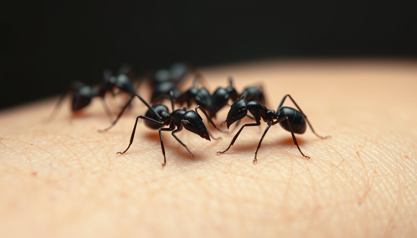 tiny black ants biting