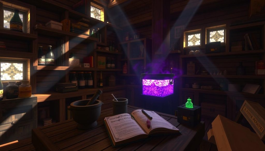 Brewing strength potion in Minecraft