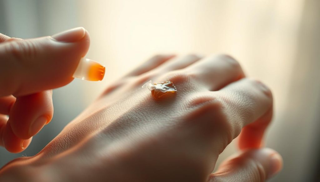 Removing dried superglue from skin
