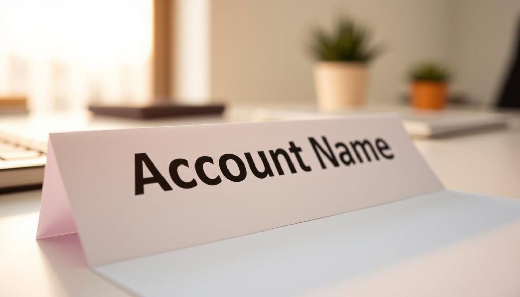 bank account name