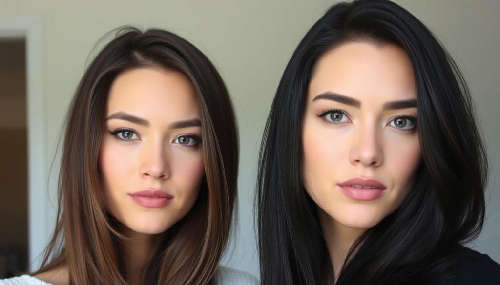 dark brown vs black hair