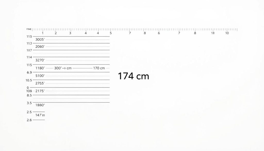 174 cm in feet and inches