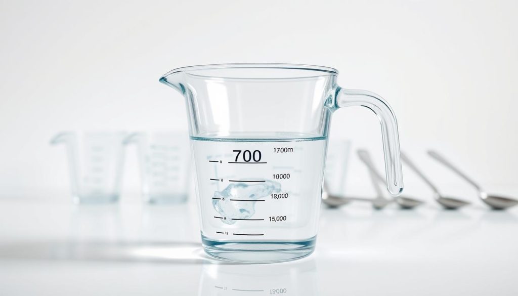 700 mL of water in cups
