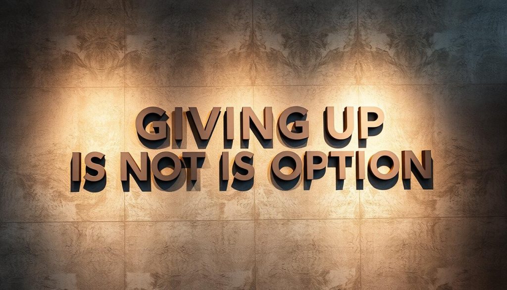GIVING UP IS NOT AN OPTION QUOTES