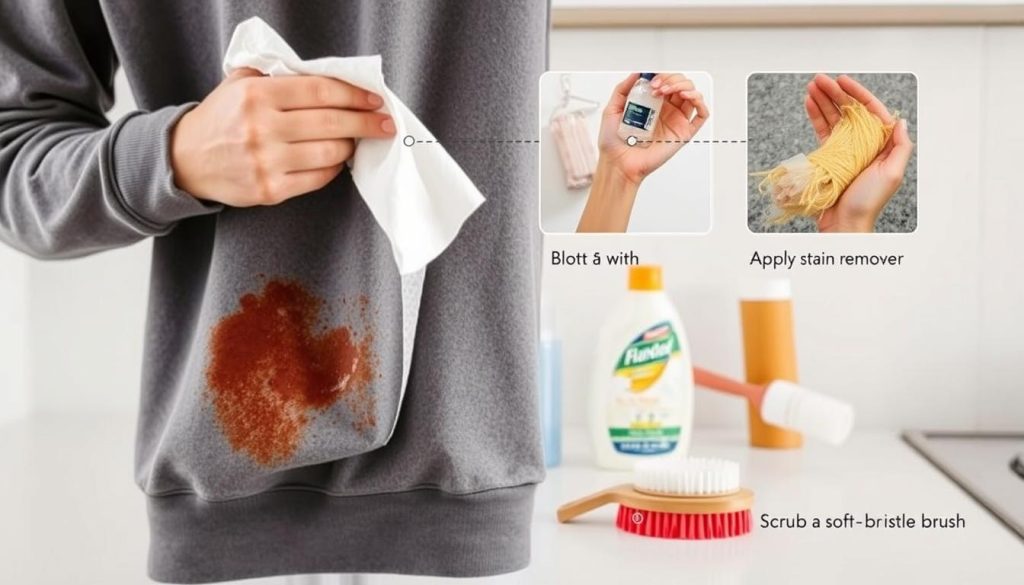 Removing oil stains from clothes