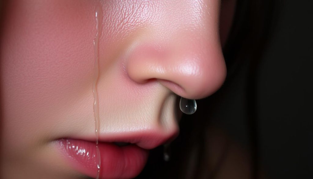 Tears discoloring skin