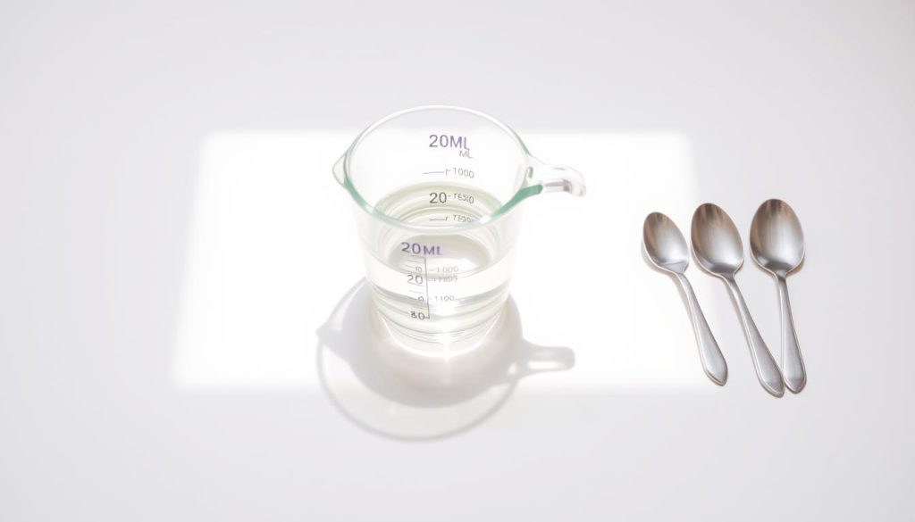 20 mL in teaspoons