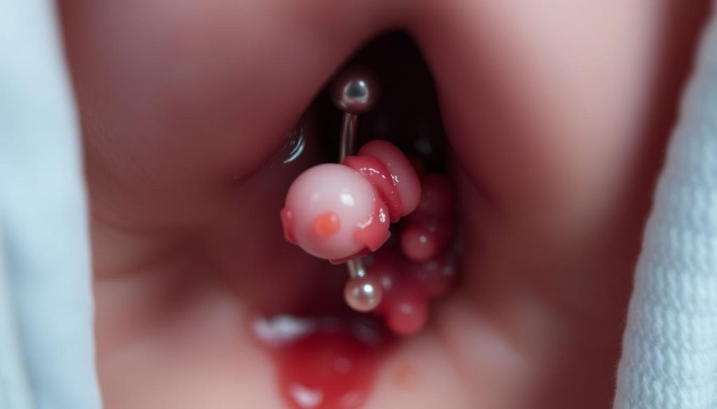 navel piercing rejection