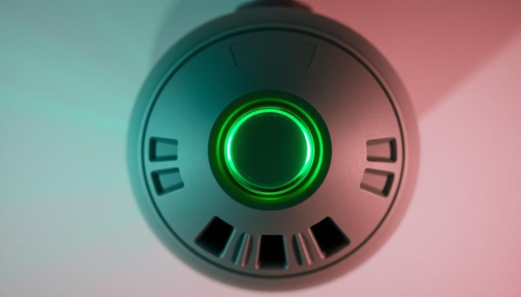 smoke detector green light