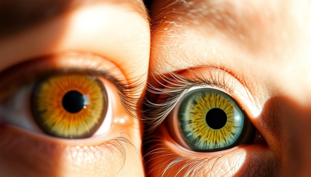 hazel vs dark green eyes