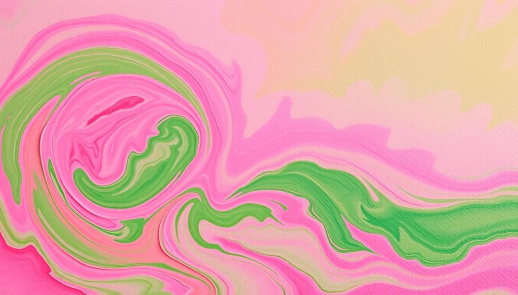 pink and green color mix