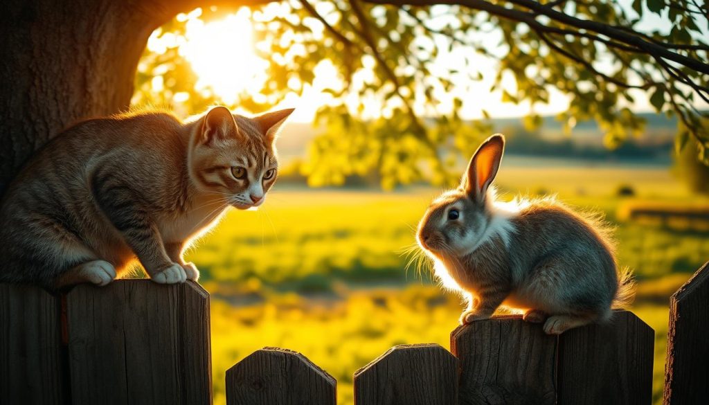 rabbits mount cats