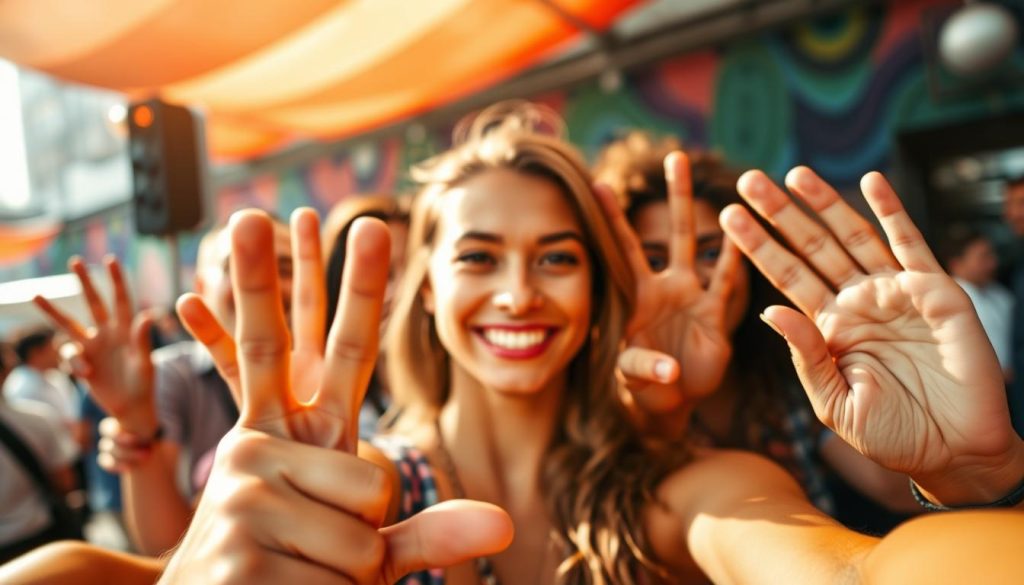 hand gestures in selfies meaning