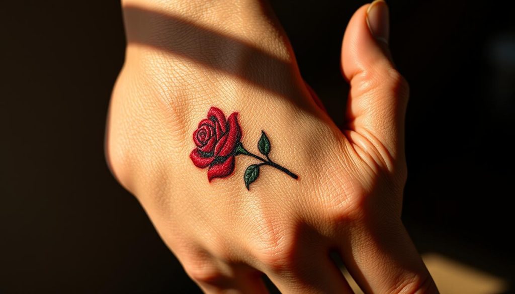 roses tattoo on hand meaning