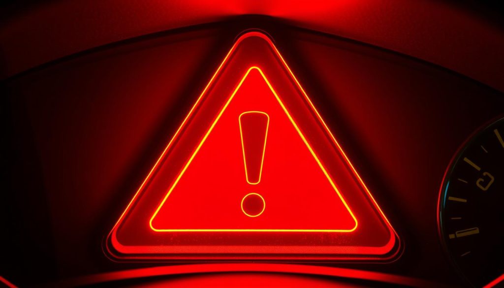 triangle with exclamation in car