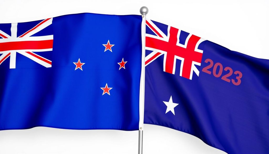 New Zealand and Australian flag