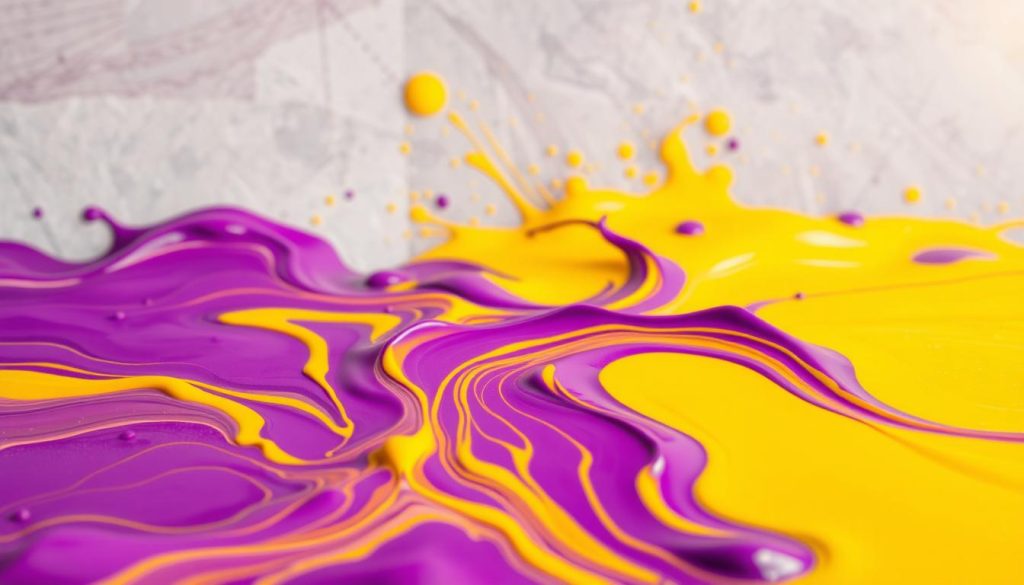 purple and yellow mixed