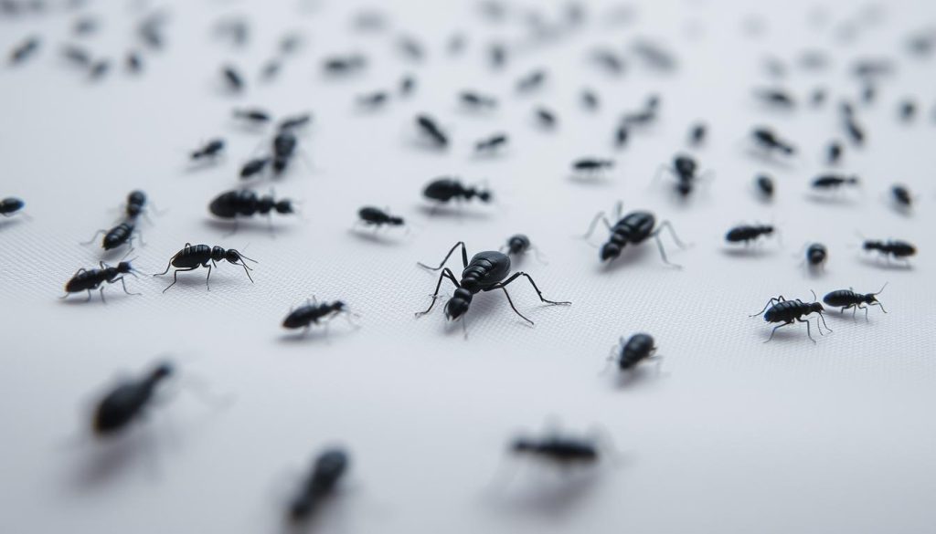 tiny black bugs in bed
