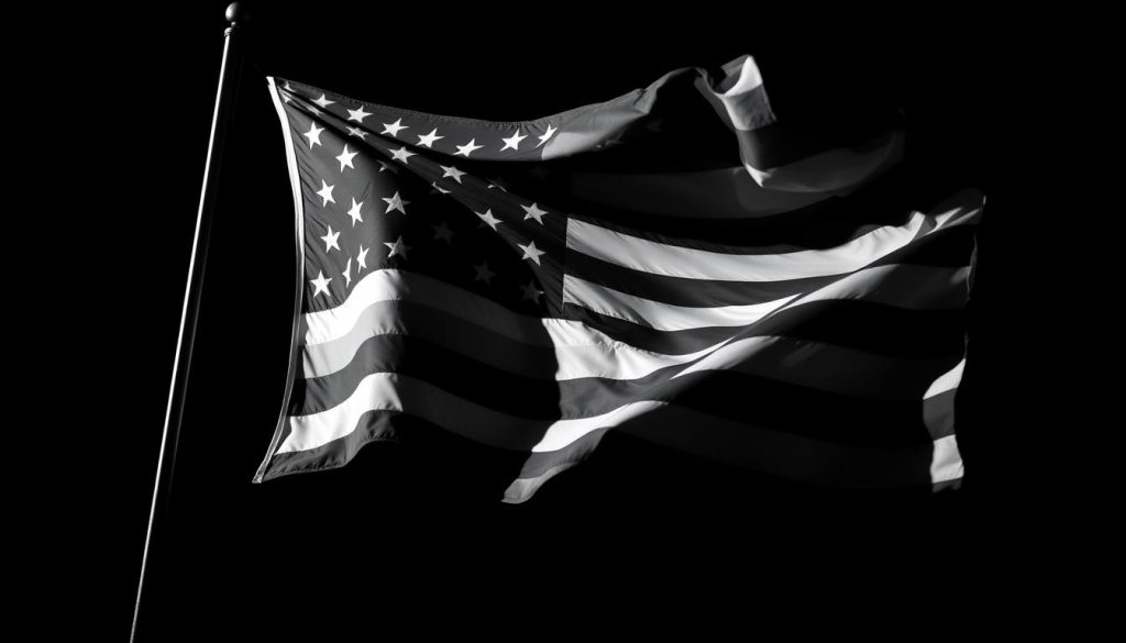 black and white American flag meaning