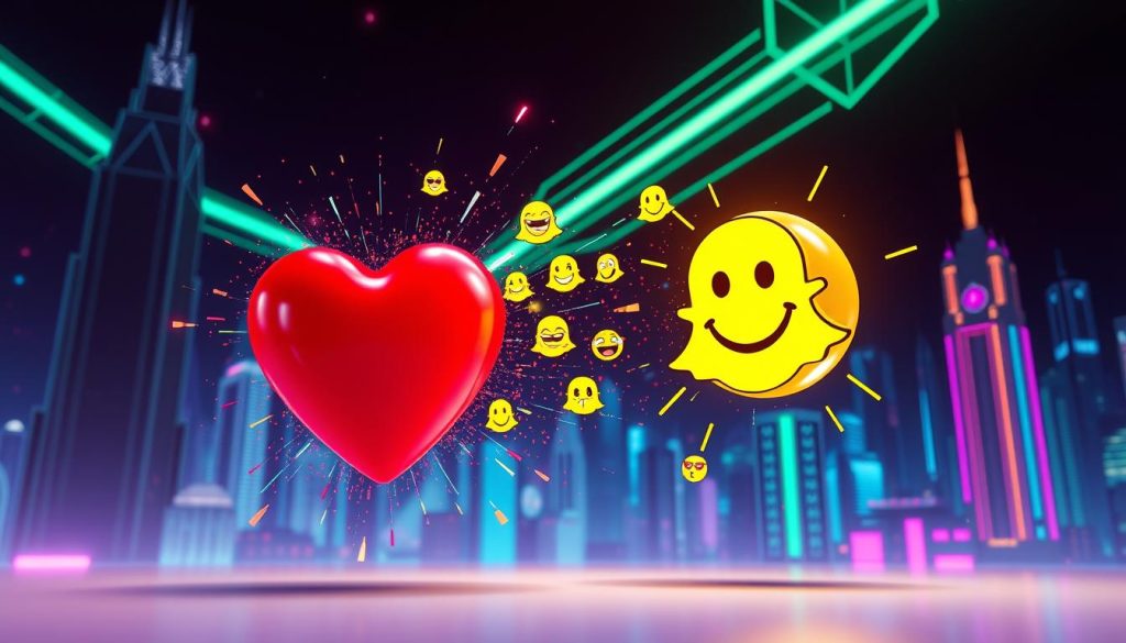 Snapchat red heart to smile emoji