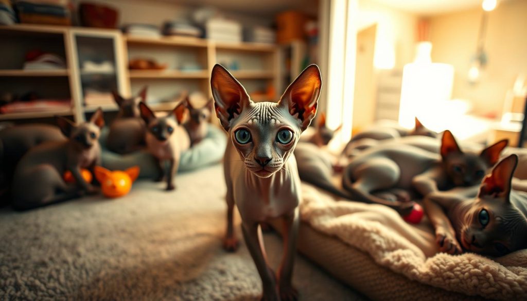 Sphynx cats in shelters