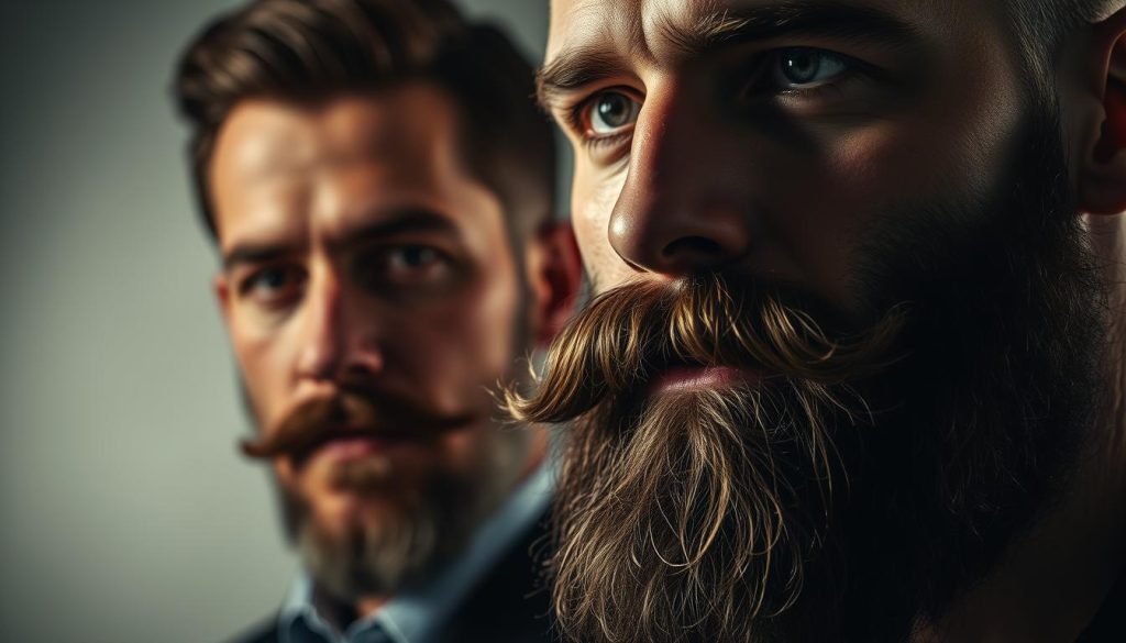 beard with or without mustache